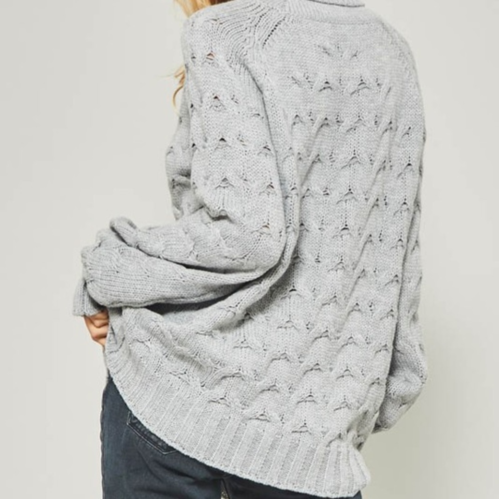 nwt | Promesa USA Grey Cable Knit Sweater - Picture 6 of 8